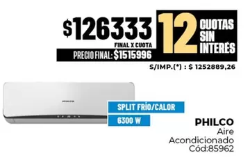 Philco - Aire Acondicionado Cód:85962