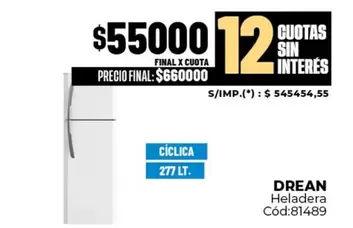 Drean - Heladera Cód:81489