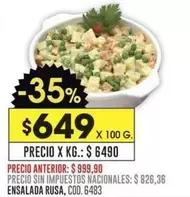 X$ - ENSALADA RUSA, COD. 6483