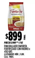 Favorita - PAN RALLADO FORTIFICADO CON HIERRO