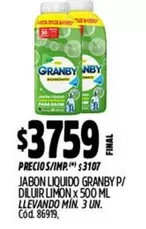 Granby - JABON LIQUIDO P/ DILUIR LIMON x 500 ML