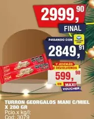 Georgalos - TURRON MANI C/MIEL