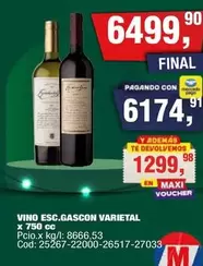 X$ - ESC.GASCON VARIETAL