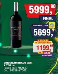 X$ - VINO ALAMBRADO VAR.