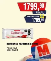 X$ - BOMBONES RAFAELLO X 3 UNID
