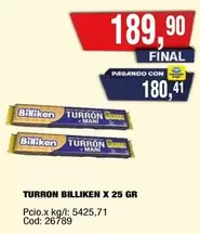 Billiken - TURRON X 25 GR