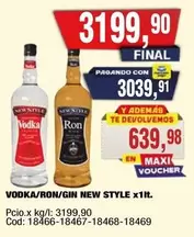 New Style - VODKA/RON/GIN NEW STYLE