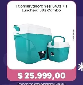 Conservadora Yesi 34Lts + 1 Lunchera 6Lts Combo