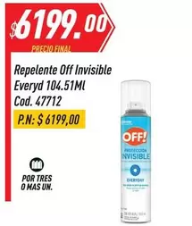 Off -  Invisible Everyd 104.51ML Cod. 47712