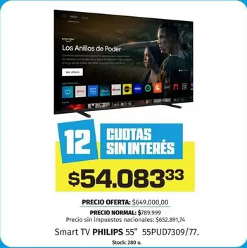 Philips - Smart TV 55" 55PUD7309/77.