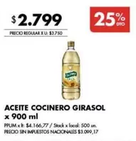 X$ - ACEITE COCINERO GIRASOL