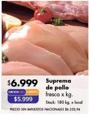 X$ - Suprema de pollo fresca