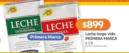 Primera marca - Leche larga vida