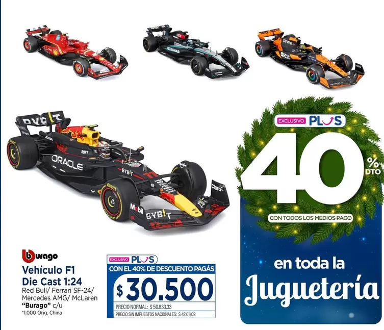 Red Bull - Vehículo F1 Die Cast 1:24