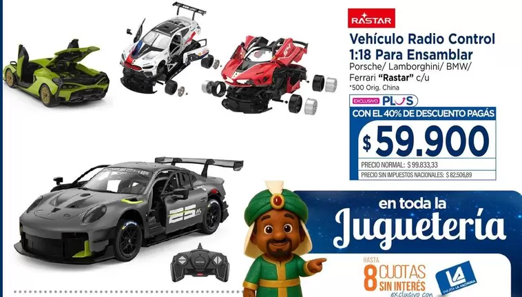 Vehículo Radio Control 1:18 Para Ensamblar