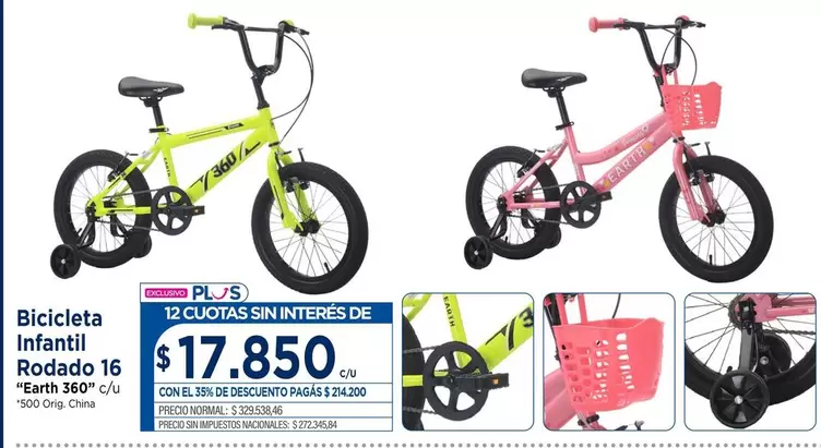 Bicicleta Infantil Rodado 16 "Earth 360"
