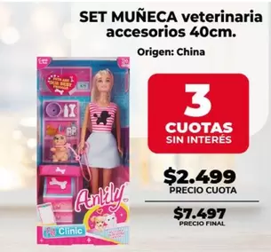 Best - MUÑECA veterinaria accesorios 40cm