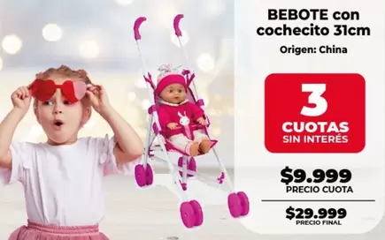 Origen - BEBOTE con cochecito 31cm