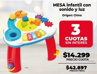 Origen - MESA infantil con sonido y luz