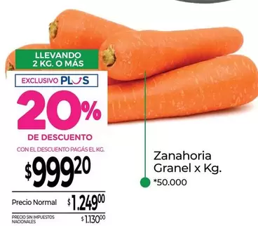 X$ - Zanahoria Granel x Kg.
