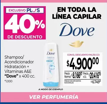 Dove - Shampoo/ Acondicionador Hidratación + Vitaminas A&E