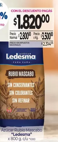 Ledesma - Azúcar Rubio Mascabo