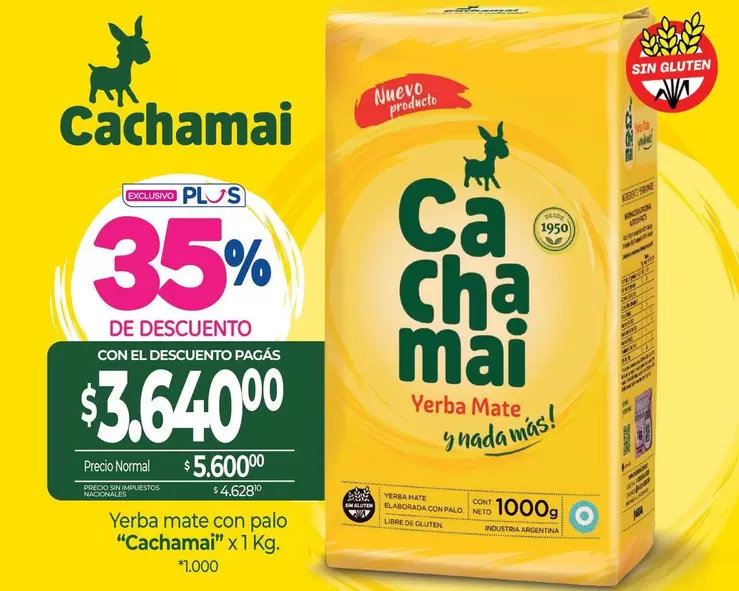Cachamai - Yerba mate con palo "" x1 Kg.