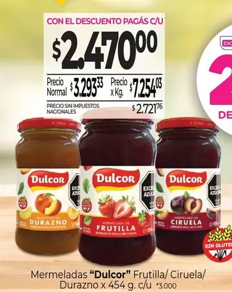 Dulcor - Frutilla/ Ciruela/ Durazno