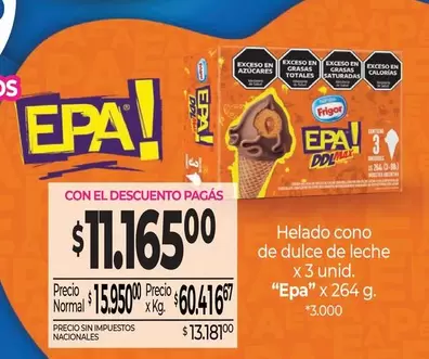 Frigor - Helado cono de dulce de leche