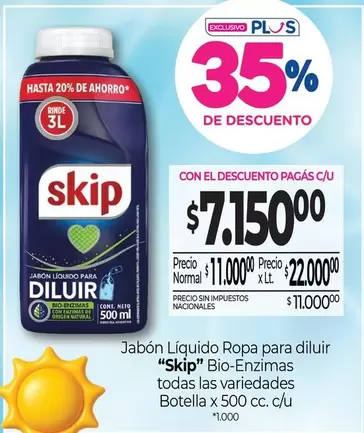 Skip - Jabón Líquido Ropa para diluir