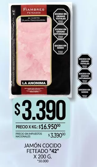 X$ - JAMÓN COCIDO FETEADO "42"