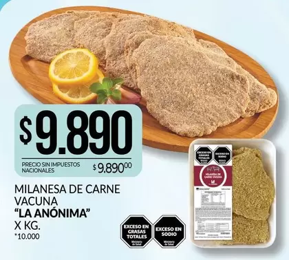 La Anónima - MILANESA DE CARNE VACUNA