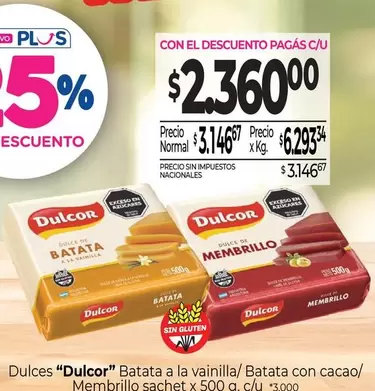 Dulcor - Batata a la vainilla/Batata con cacao/ Membrillo