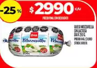 Dia - QUESO MOZZARELLA SIN LACTOSA