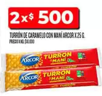Arcor - TURRÓN DE CARAMELO CON MANÍ X25 G