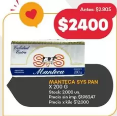 SYS - MANTECA  PAN