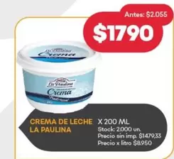La paulina - CREMA DE LECHE