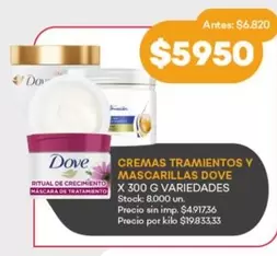 Dove - CREMAS TRAMIENTOS Y MASCARILLAS