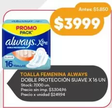 Always - TOALLA FEMENINA