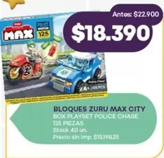 MAX CITY BOX PLAYSET POLICE CHASE 125 PIEZAS