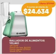Yelmo - RALLADOR DE ALIMENTOS GR 3609