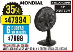 Mondial - MESA VSP-30-B