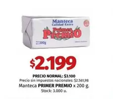 X$ - Manteca PRIMER PREMIO