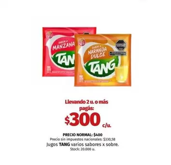 Tang - Jugos varios sabores x sobre