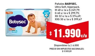 Babysec - Pañales, Ultra Soft, hiperpack