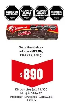 Terrabusi - Galletitas dulces rellenas MELBA