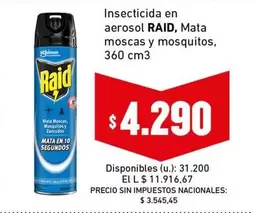 Raid - Insecticida en aerosol, Mata moscas y mosquitos