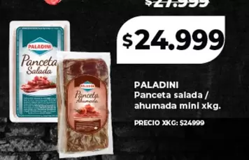 Paladini - Panceta salada / ahumada mini xkg