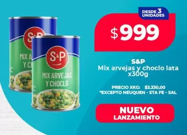 S&P - Mix arvejas y choclo lata
