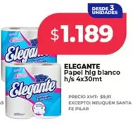 Elegante - Papel hig blanco h/s 4x30mt